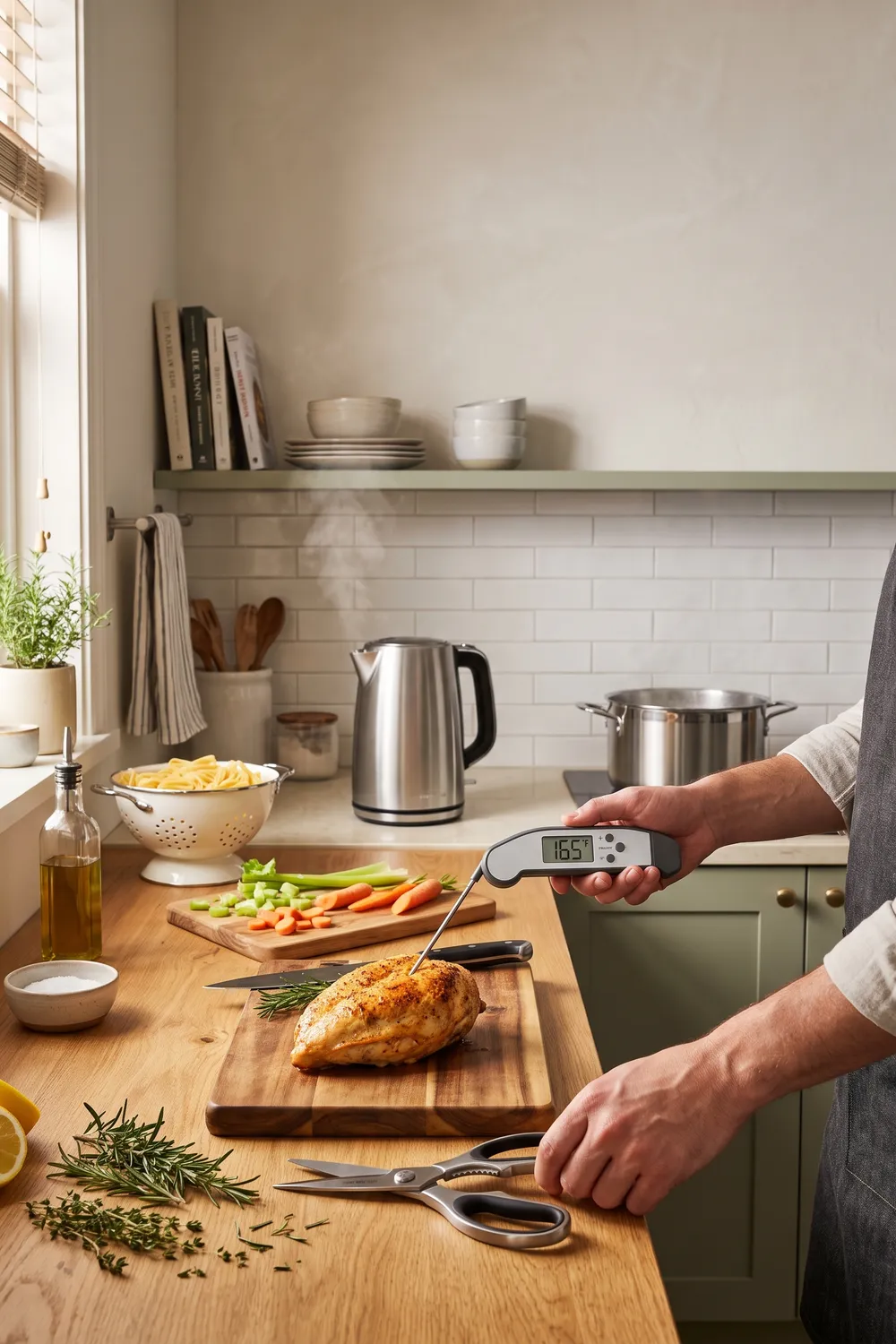 Three Tools That Actually Earned Counter Space: Shears, Kettle, Thermometer